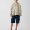 Giacca in denim da bambino con cappuccio e vestibilità comoda
