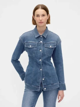 Giacca in denim lunga e sagomata