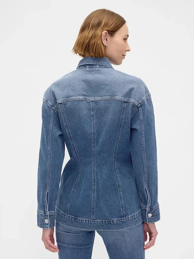 Giacca in denim lunga e sagomata