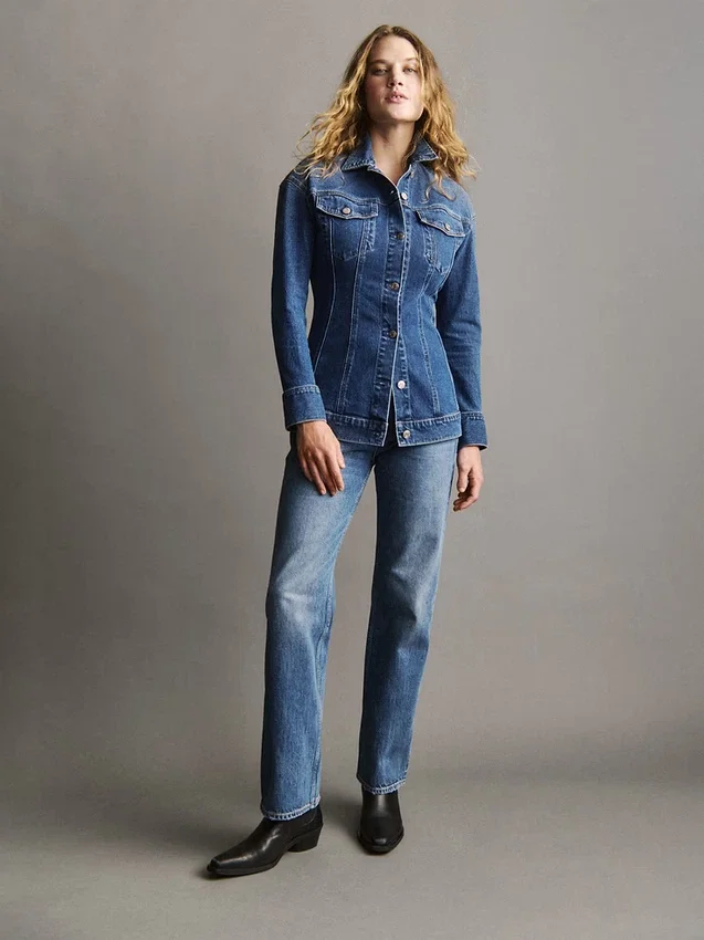 Giacca in denim lunga e sagomata