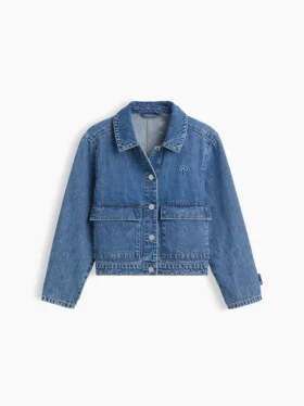 Giacca in denim per bambini con tasche applicate