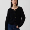 Giacca-maglione in cotone 100% con trama in rilievo