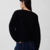 Giacca-maglione in cotone 100% con trama in rilievo