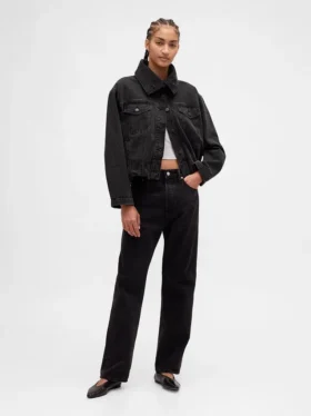 Giacca oversize a forma di bozzolo in denim