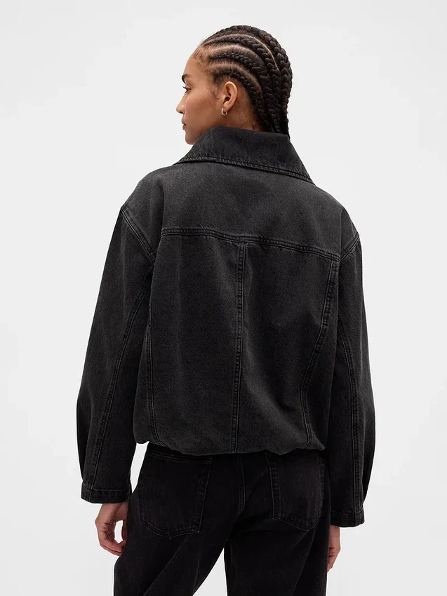 Giacca oversize a forma di bozzolo in denim