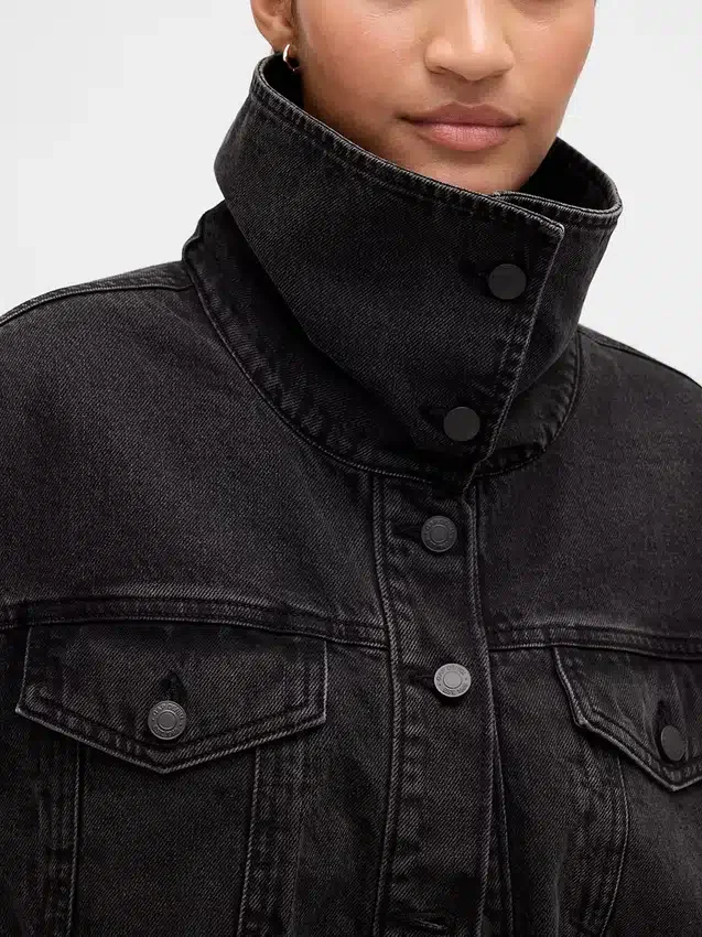 Giacca oversize a forma di bozzolo in denim