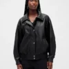Giacca oversize in pelle vegana