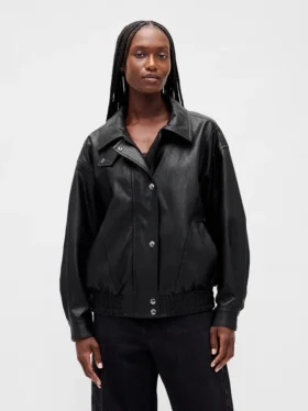 Giacca oversize in pelle vegana