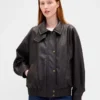 Giacca oversize in pelle vegana