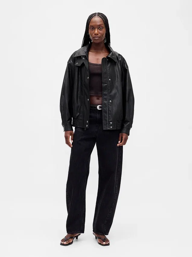 Giacca oversize in pelle vegana
