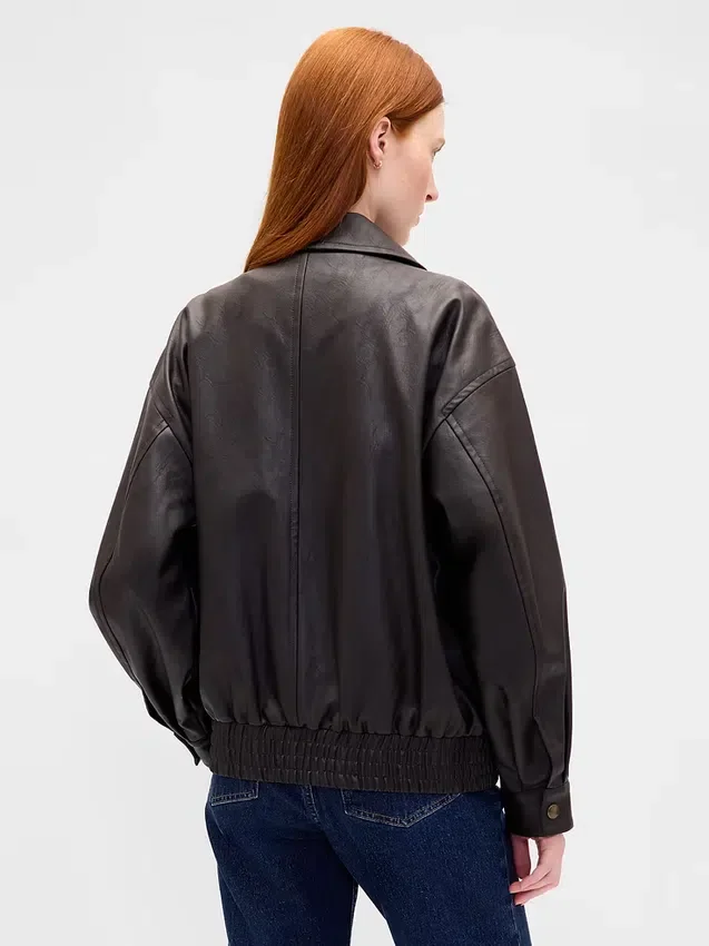 Giacca oversize in pelle vegana