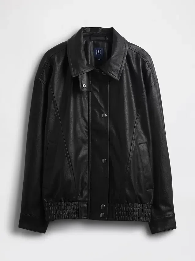 Giacca oversize in pelle vegana