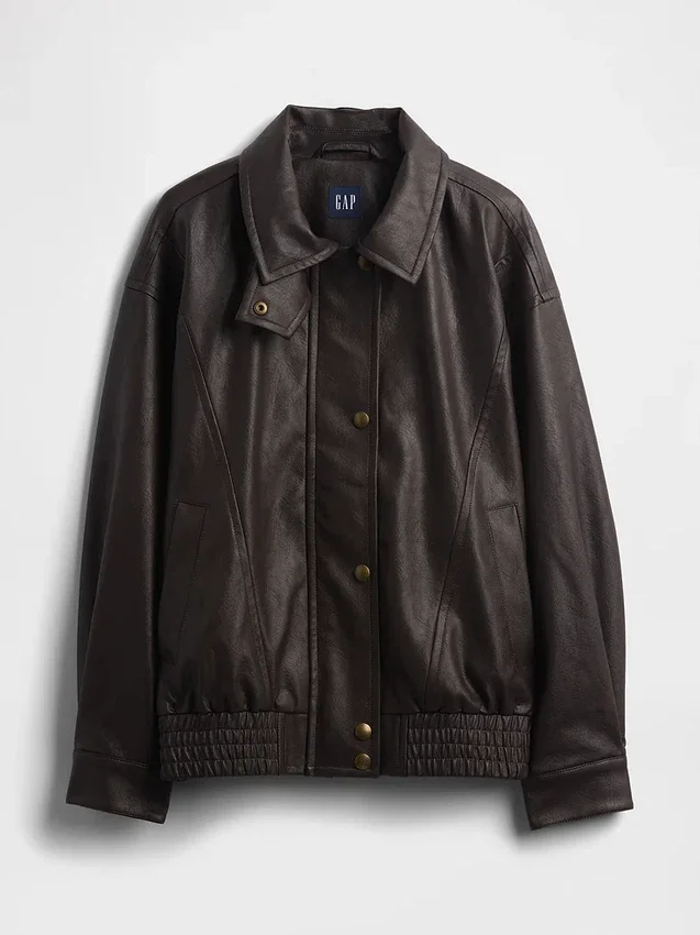 Giacca oversize in pelle vegana