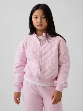 Giacca oversize trapuntata con zip per bambini