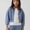 Giacca oversize trapuntata con zip per bambini