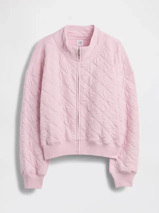 Giacca oversize trapuntata con zip per bambini