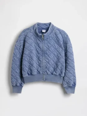 Giacca oversize trapuntata con zip per bambini