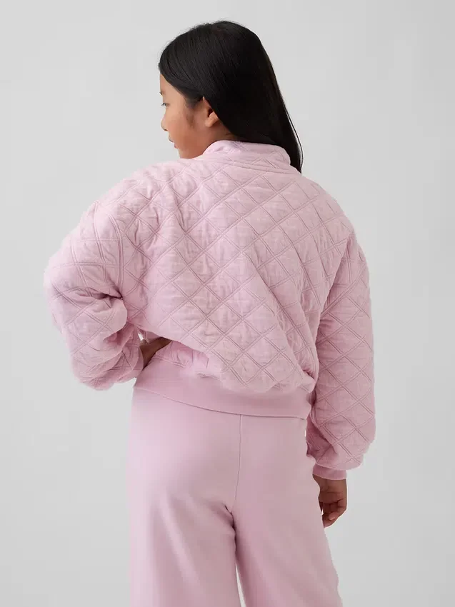 Giacca oversize trapuntata con zip per bambini