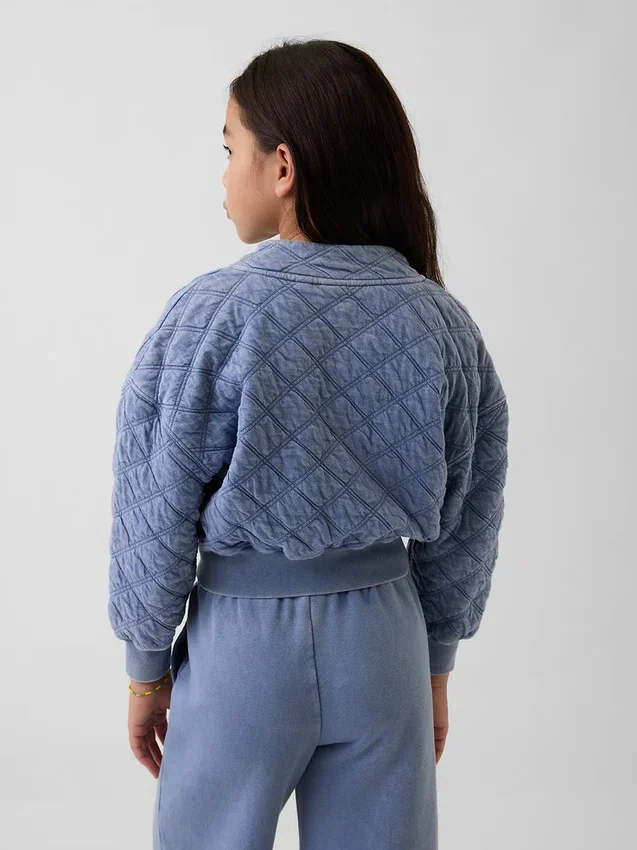 Giacca oversize trapuntata con zip per bambini