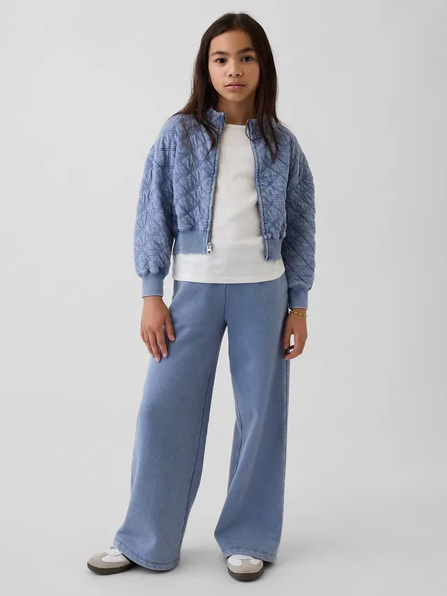 Giacca oversize trapuntata con zip per bambini