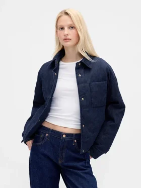 Giacca piumino in denim