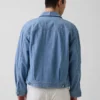 Giacca squadrata in chambray