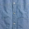 Giacca squadrata in chambray