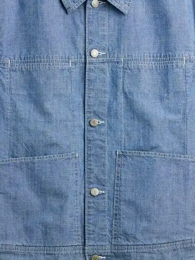 Giacca squadrata in chambray