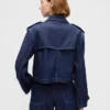 Giacca trench corta in denim ultrasoft