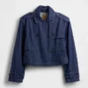 Giacca trench corta in denim ultrasoft