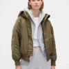 Giacca utility con cappuccio foderata in pelliccia sintetica