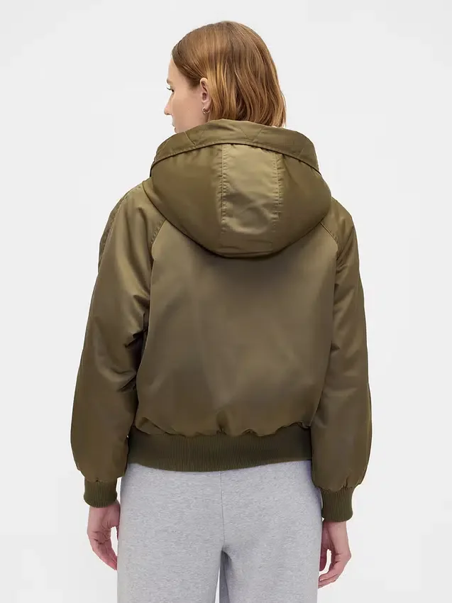 Giacca utility con cappuccio foderata in pelliccia sintetica