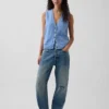 Gilet con tasche in 100% cotone