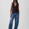 Gilet con tasche in 100% cotone