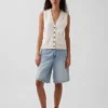Gilet con tasche in 100% cotone