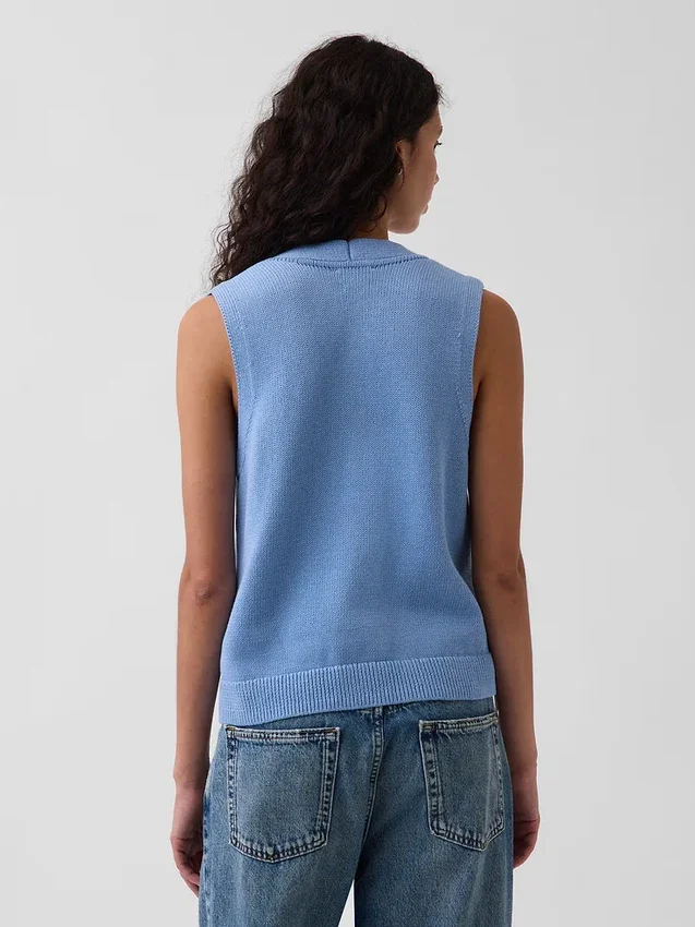 Gilet con tasche in 100% cotone