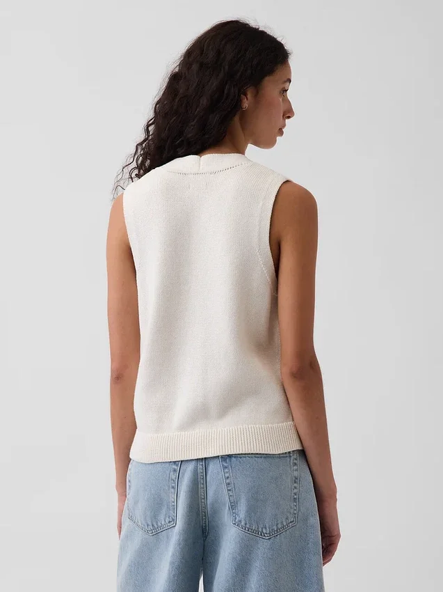 Gilet con tasche in 100% cotone