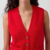 Gilet con tasche in 100% cotone