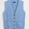Gilet con tasche in 100% cotone