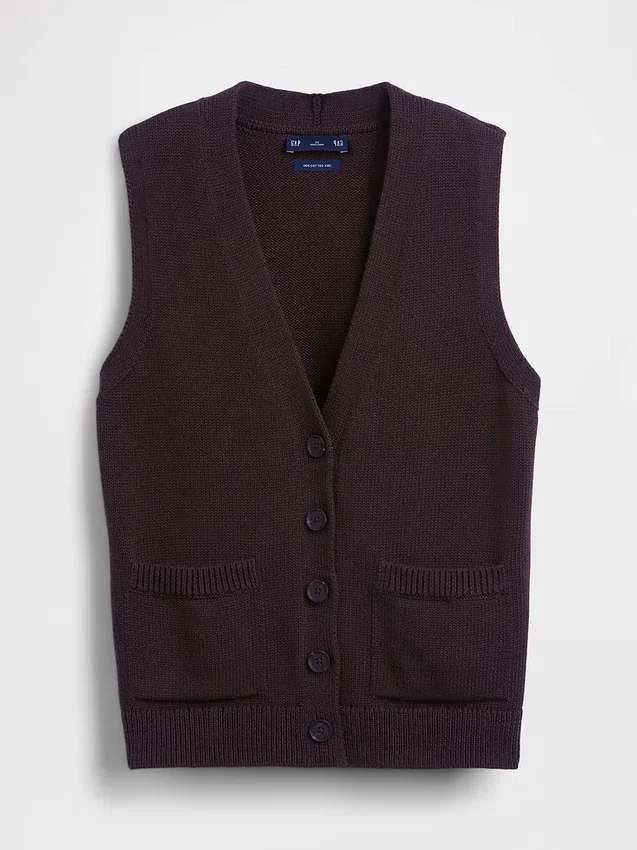 Gilet con tasche in 100% cotone