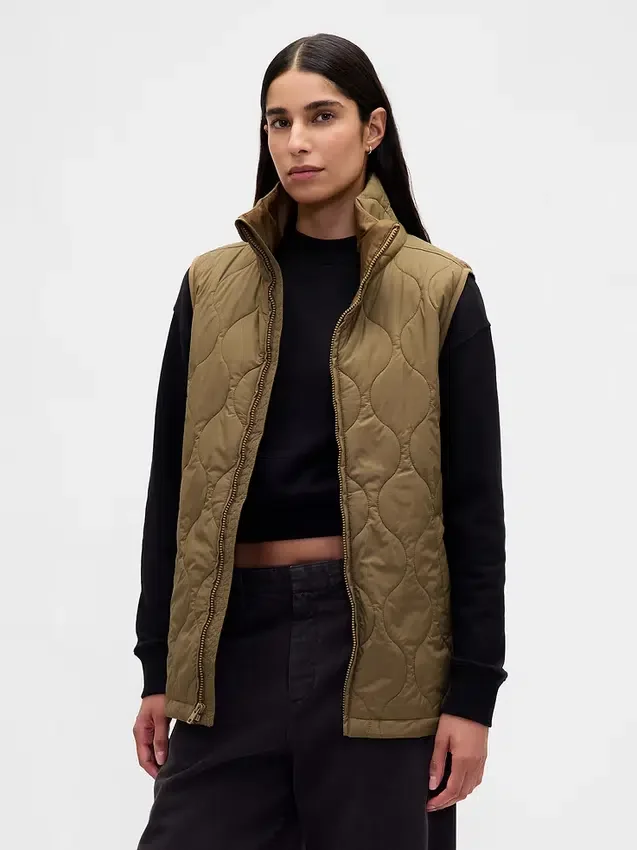 Gilet imbottito trapuntato leggero riciclato