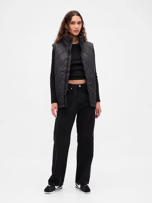 Gilet imbottito trapuntato leggero riciclato
