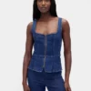 Gilet in denim con cerniera