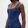 Gilet in denim con cerniera