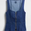 Gilet in denim con cerniera