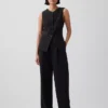 Gilet lungo a collo alto