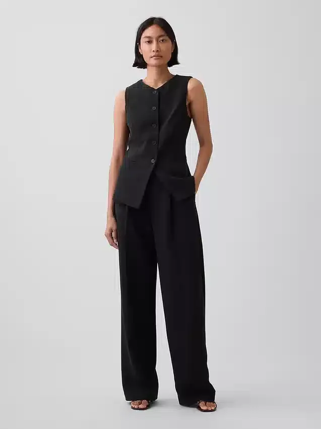 Gilet lungo a collo alto
