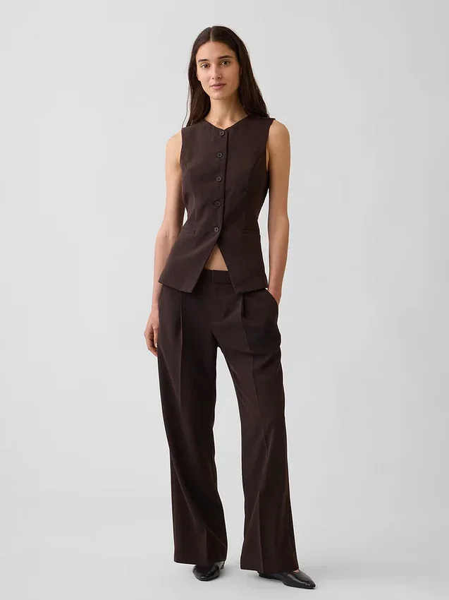 Gilet lungo a collo alto
