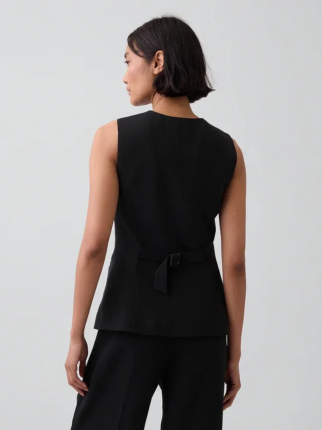 Gilet lungo a collo alto