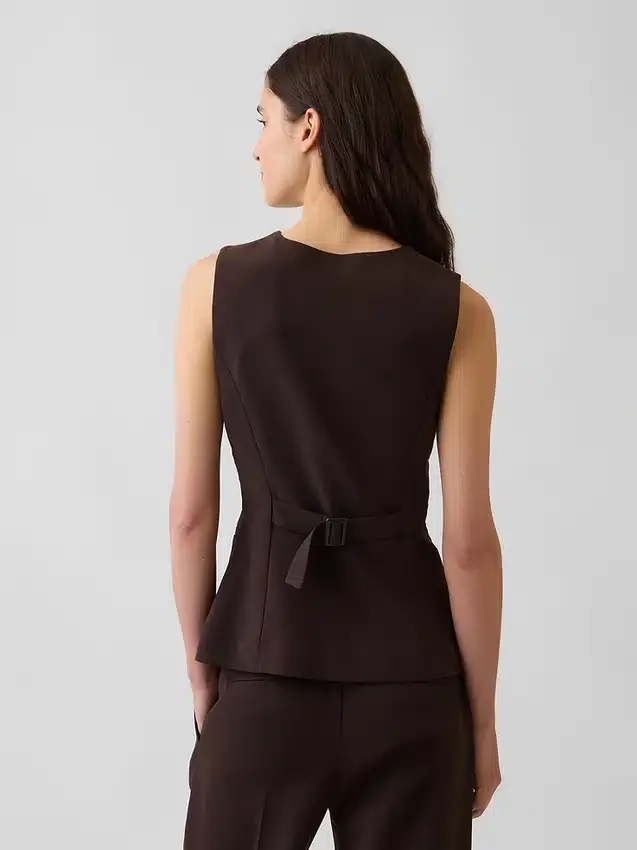 Gilet lungo a collo alto